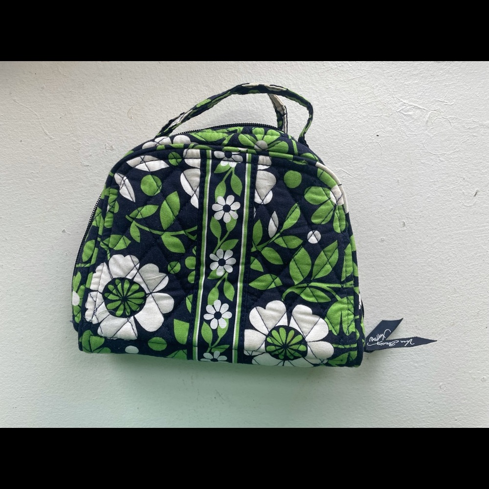 Vera Bradley Jewelry Travel Case Green Navy Floral